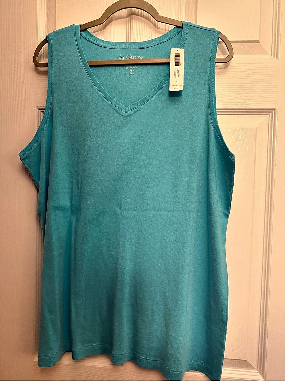 Chico's Cotton Tunic Top in Blue Size 4 NWT